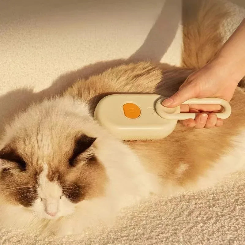 3-in-1 Electric Pet Grooming Brush with Steam Spray, Massage Function, and Hair Removal for Dogs and Cats