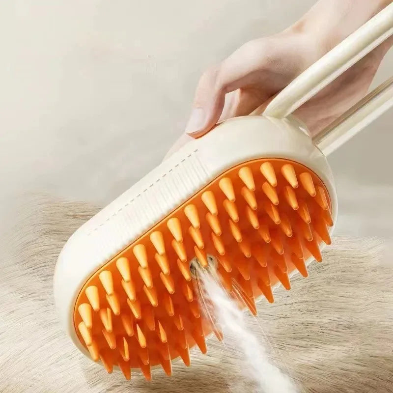 3-in-1 Electric Pet Grooming Brush with Steam Spray, Massage Function, and Hair Removal for Dogs and Cats