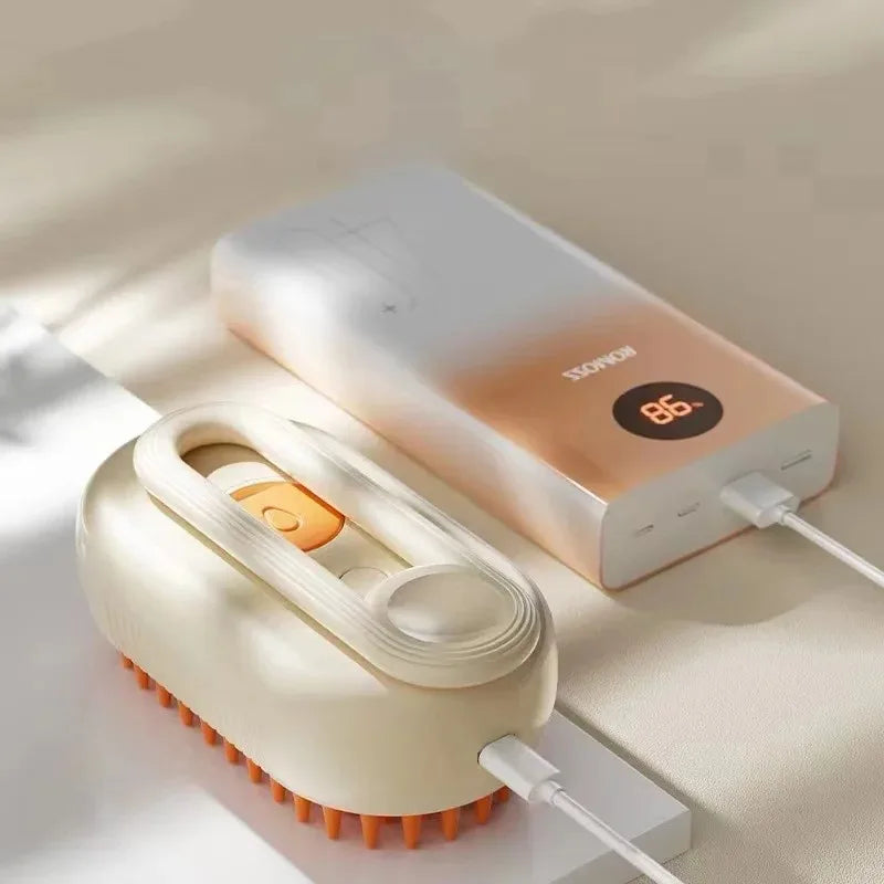 3-in-1 Electric Pet Grooming Brush with Steam Spray, Massage Function, and Hair Removal for Dogs and Cats