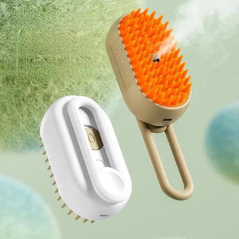 3-in-1 Electric Pet Grooming Brush with Steam Spray, Massage Function, and Hair Removal for Dogs and Cats