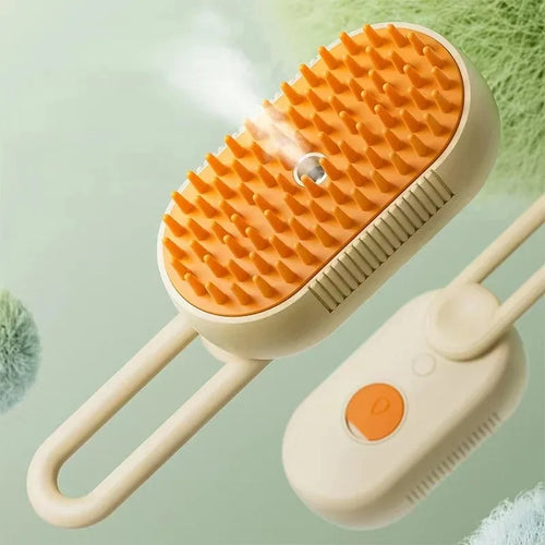 3-in-1 Electric Pet Grooming Brush with Steam Spray, Massage Function, and Hair Removal for Dogs and Cats
